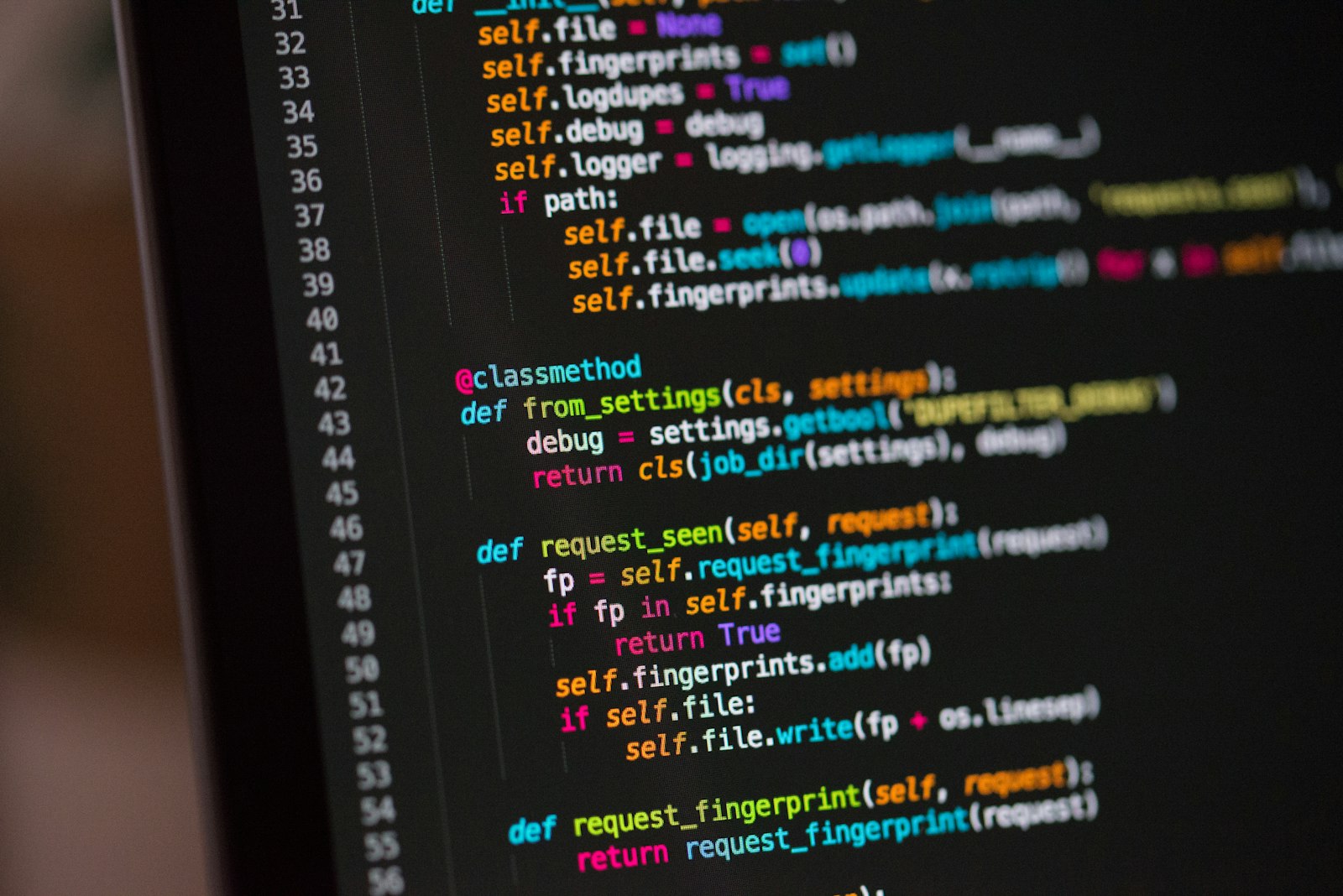 A computer screen filled with code, representing the structured JSON format of an Instagram data export