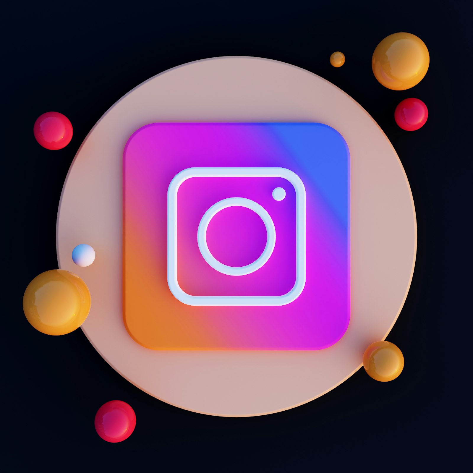 A stylized 3D render of the Instagram app icon, representing a free app to see who unfollowed you on Instagram